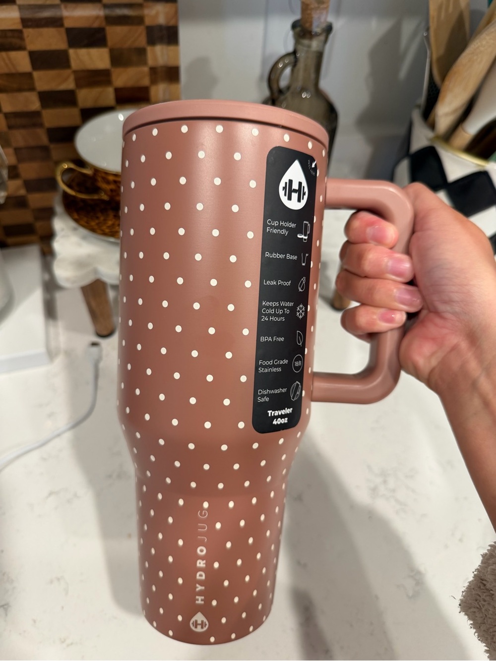 Hydrojug 40oz Polka Dot Travel Mug